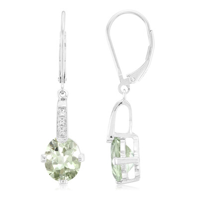 Pendientes en plata con Amatista verde