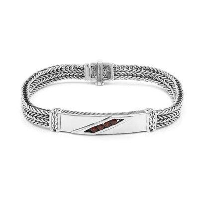 Brazalete en plata con Granate de Mozambique (Nan Collection)