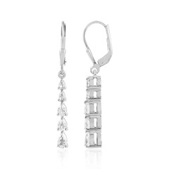 Pendientes en plata con Topacio blanco