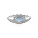 Anillo en plata con Calcedonia azul