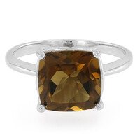 Anillo en plata con Cuarzo cognac