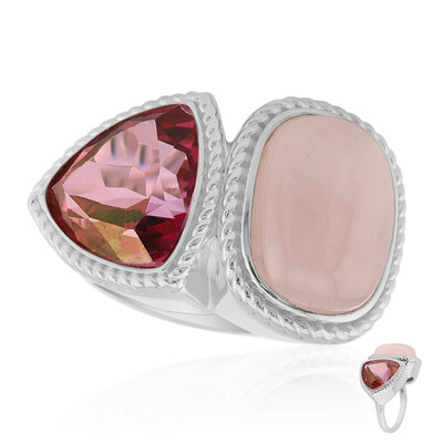 Anillo en plata con Cuarzo rosa (MONOSONO COLLECTION)