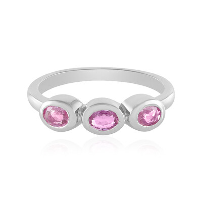 Anillo en plata con Zafiro rosado