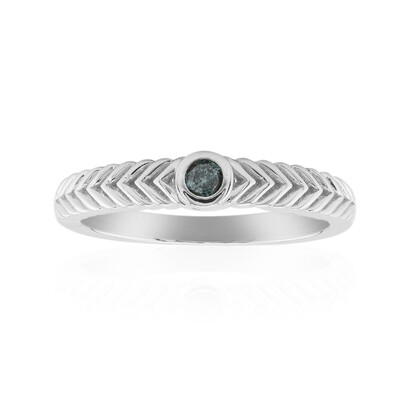 Anillo en plata con Diamante azul cielo I1