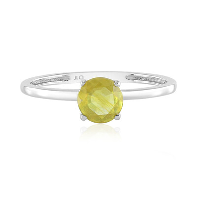 Anillo en platino con Zafiro amarillo