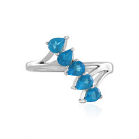 Anillo en plata con Apatita azul neón