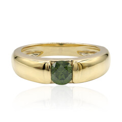 Anillo en oro con Diamante verde VS1