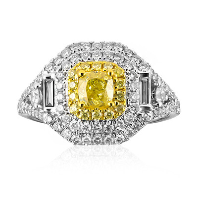 Anillo en oro con Diamante amarillo SI2 (CIRARI)