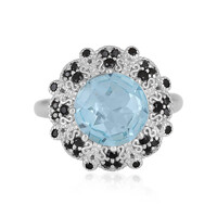 Anillo en plata con Topacio azul cielo