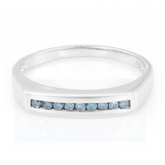 Anillo en plata con Diamante azul rey