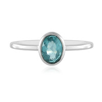 Anillo en plata con Apatita azul