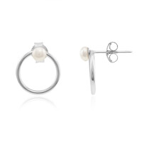 Pendientes en plata con Perla Freshwater (Joias do Paraíso)