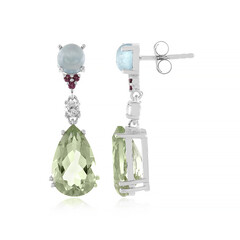 Pendientes en plata con Amatista verde