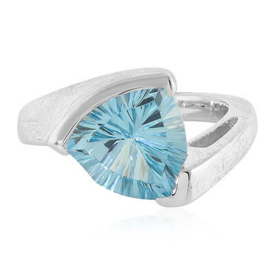 Anillo en plata con Topacio azul cielo