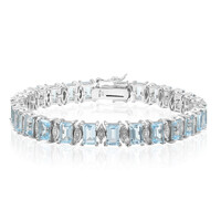 Brazalete en plata con Topacio azul cielo