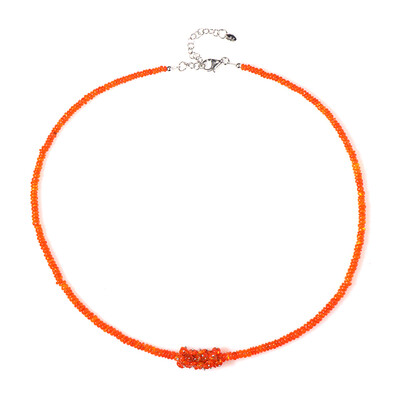 Collar en plata con Ópalo naranja de Etiopía