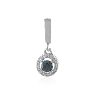 Colgante en plata con Diamante azul I3