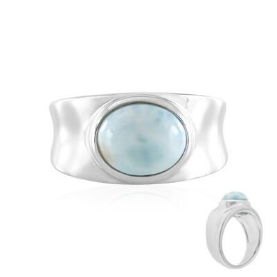 Anillo en plata con Larimar