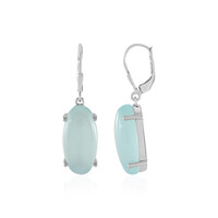 Pendientes en plata con Calcedonia agua