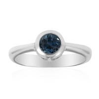 Anillo en plata con Topacio azul de Londres