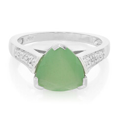 Anillo en plata con Calcedonia verde