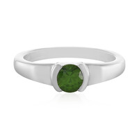 Anillo en plata con Zircón verde Ceylon