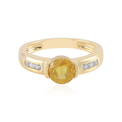 Anillo en plata con Zafiro amarillo de Madagascar