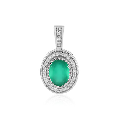 Colgante en plata con Ónix verde