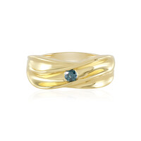 Anillo en plata con Diamante azul I2