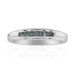 Anillo en plata con Diamante azul cielo I1