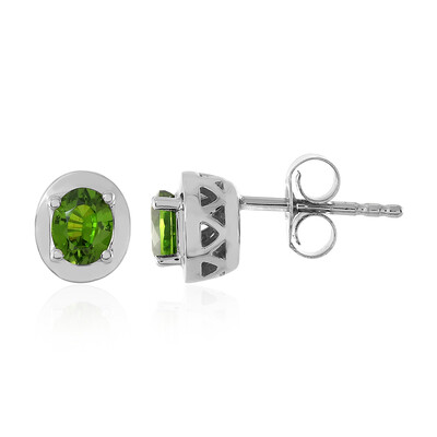 Pendientes en plata con Zircón verde Ceylon