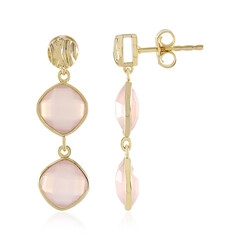 Pendientes en plata con Calcedonia rosa