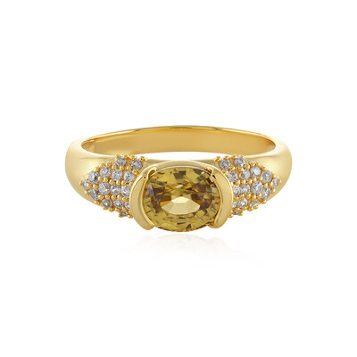 Anillo en plata con Zircón amarillo