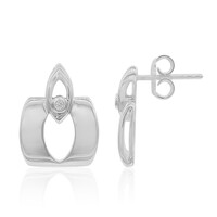 Pendientes en plata con Diamante I1 (G)