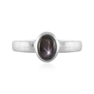 Anillo en plata con Zafiro estrella negra (MONOSONO COLLECTION)