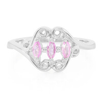 Anillo en plata con Zafiro de Ceilán rosa