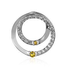 Colgante en plata con Diamante amarillo I2