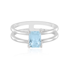 Anillo en plata con Topacio azul cielo