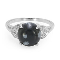 Anillo en plata con Obsidiana Copo de Nieve