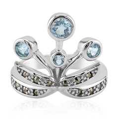 Anillo en plata con Topacio azul cielo (Annette classic)