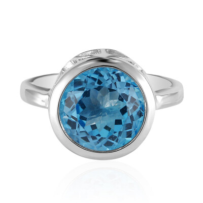 Anillo en plata con Topacio azul suizo (MONOSONO COLLECTION)