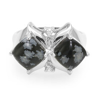 Anillo en plata con Obsidiana Copo de Nieve