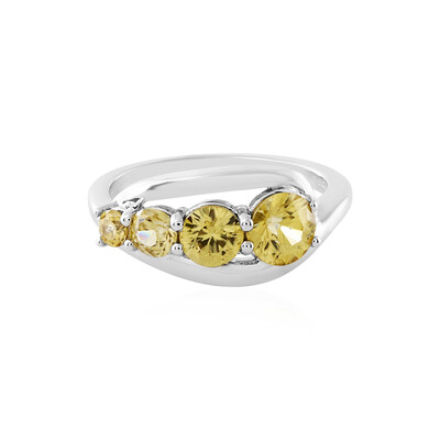 Anillo en plata con Zircón amarillo