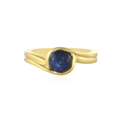 Anillo en plata con Zafiro estrella azul