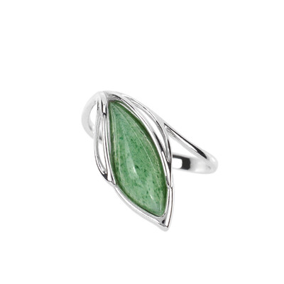 Anillo en plata con Cuarzo verde (dagen)