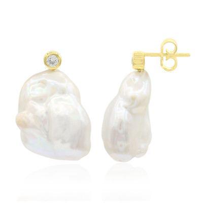 Pendientes en plata con Perla Freshwater (TPC)