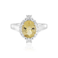 Anillo en plata con Berilo amarillo