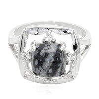 Anillo en plata con Obsidiana Copo de Nieve