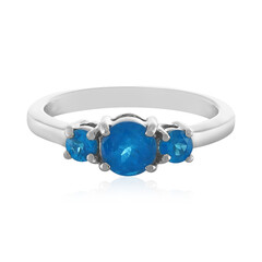 Anillo en plata con Apatita azul neón