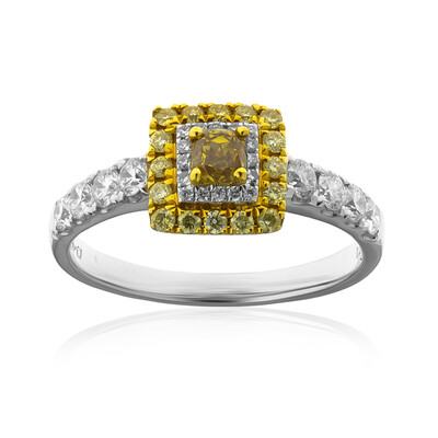 Anillo en oro con Diamante amarillo SI2 (CIRARI)